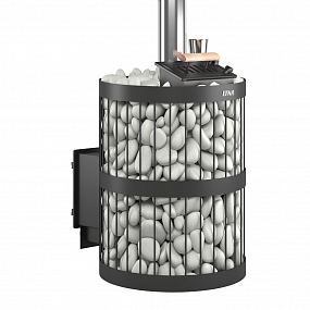 Чугунная печь для бани ЭТНА 18 (ДТ-4С) Закрытая каменка, Стандарт диаметр дымохода: 120 мм
